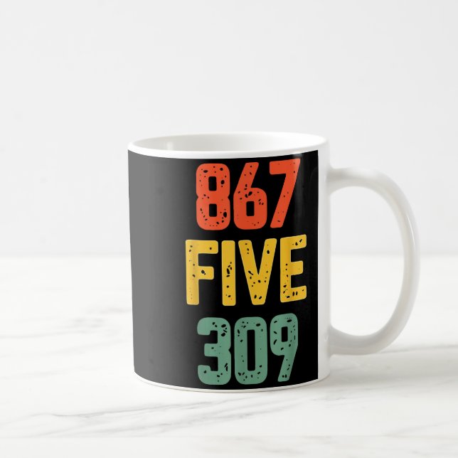 Mug 867 Five 309 Retro Music Number Funny 80s Throwbac (Droite)