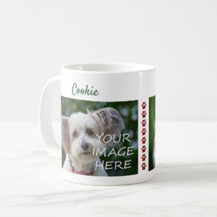 Mug 8 empreintes de pattes Photos de chien et chat Nom