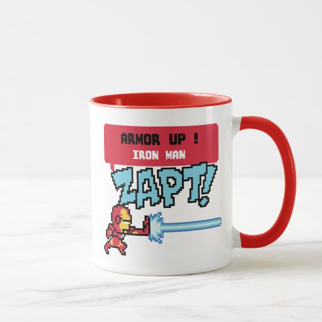 Mug 8Bit Iron Man Attaque - Armurez-vous ! (Droite)