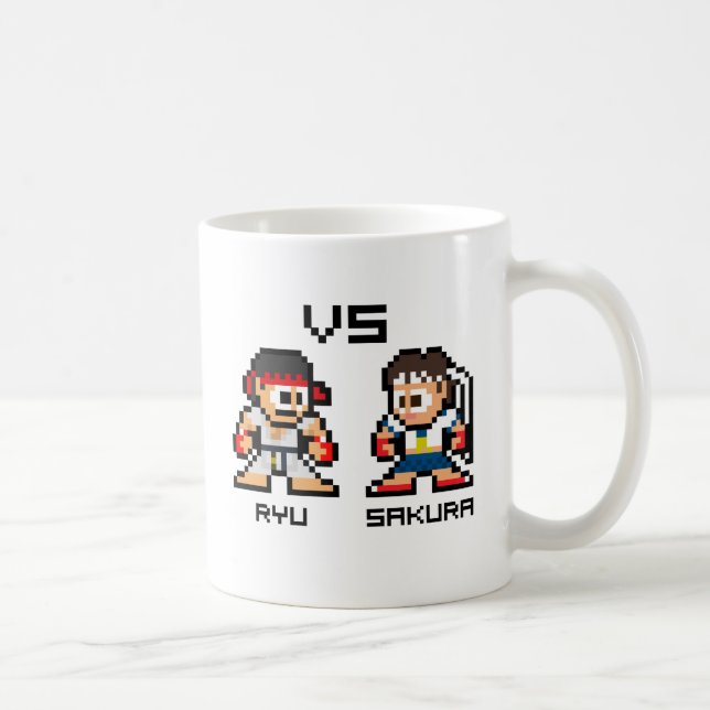 Mug 8bit Ryu CONTRE Sakura (Droite)