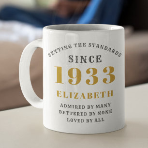 Mug 90e Anniversaire Normes Né 1933 Nom Année
