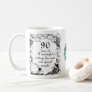 Mug 90e anniversaire Personnalisation du vin Vintage v