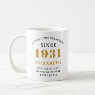 Mug 90th Birthday Standards Born 1931 Ajouter Votre No