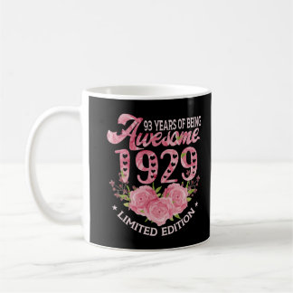Mug 93 Année Vieux rose Vintage 1929 Don anniversaire 