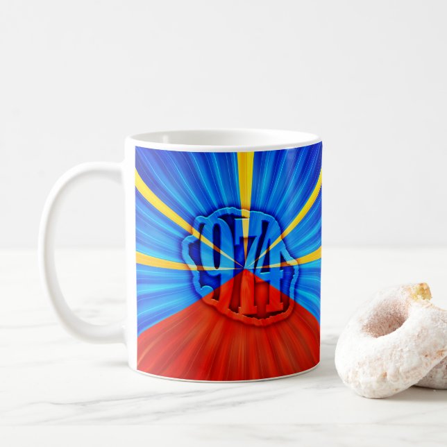 Mug 974 Ile de la Réunion - Drapeau réunionnais (Avec donut)