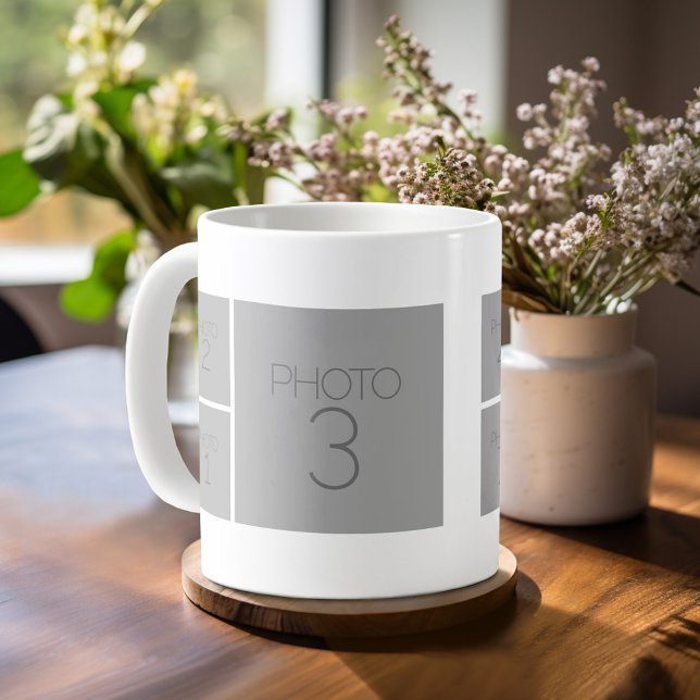 Mug 9 Collage photo avec couleur arrière - plan en opt (Personalized Coffee Mug)