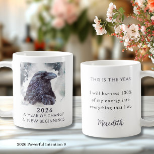 Mug 9. Corbeau 2026 Année de Changement Intention Puis