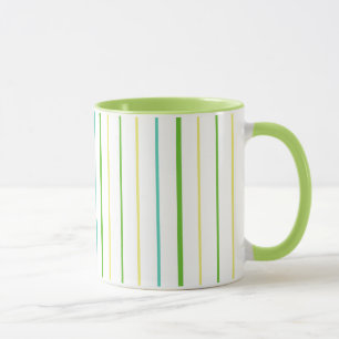 Mug à anneaux chic, Grilles, Vert, Turquoise, Jaun