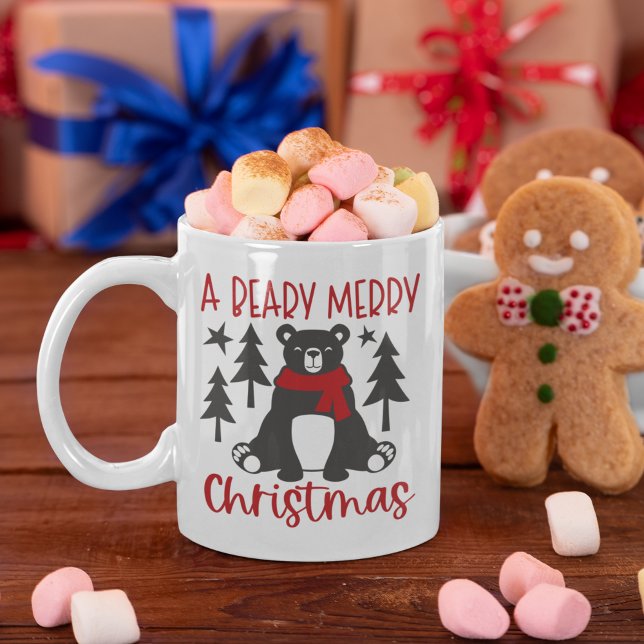Mug A Beardy Merry Christmas Cute Bear (Créateur téléchargé)