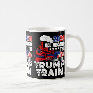 Mug À bord du Trump Train 2024 Drapeau américain Trump