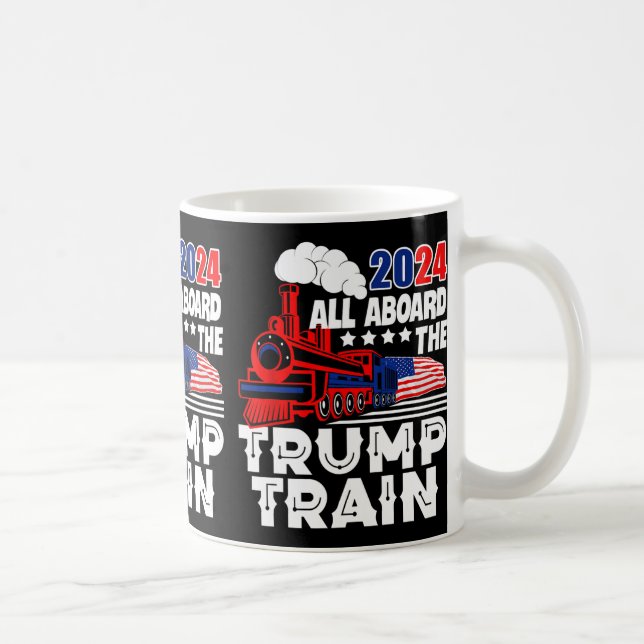 Mug À bord du Trump Train 2024 Drapeau américain Trump (Droite)
