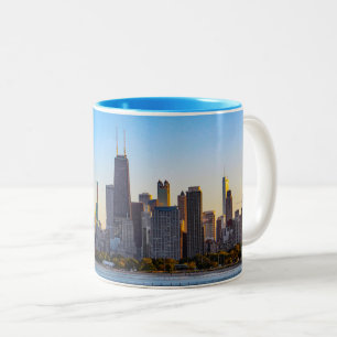 Mug à café à deux tons de Chicago Skyline