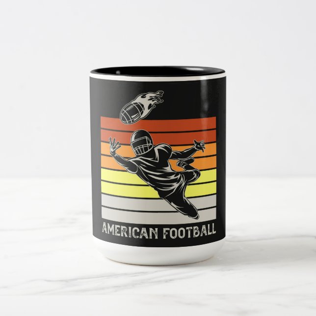 Mug à café à deux tons de football américain (Centre)