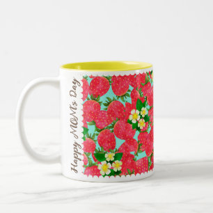 Mug à café à deux tons de fraise