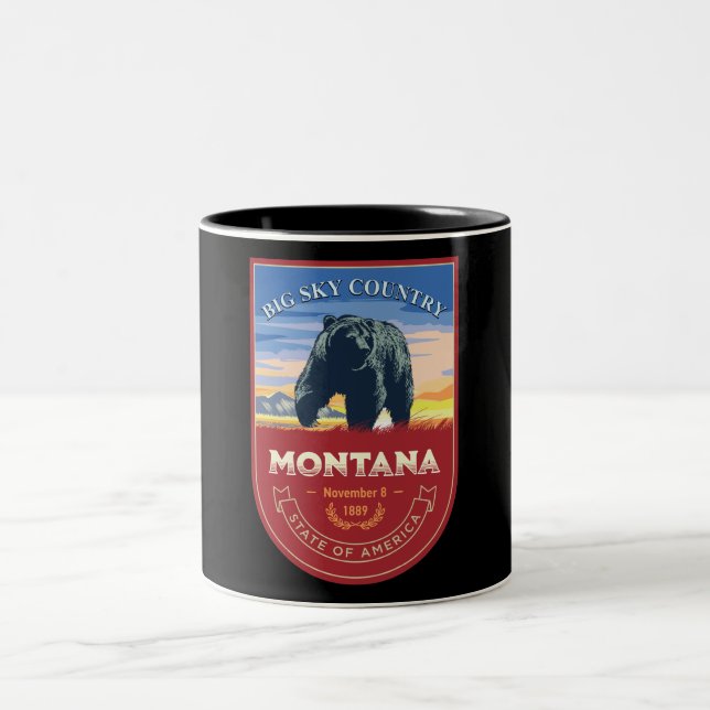 Mug à café à deux tons de l'État du Montana (Centre)
