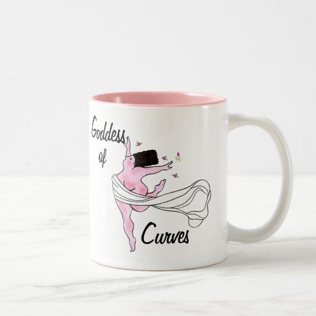 Mug à café à deux tons "déesse des courbes" (Droit)