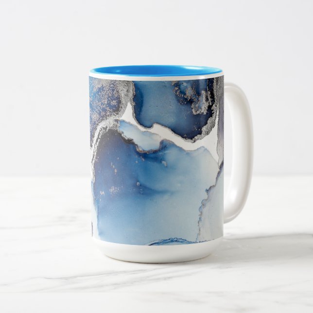 Mug à café à deux tons d'encre d'alcool (Devant droit)