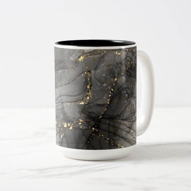 Mug à café à deux tons d'encre d'alcool (Devant droit)