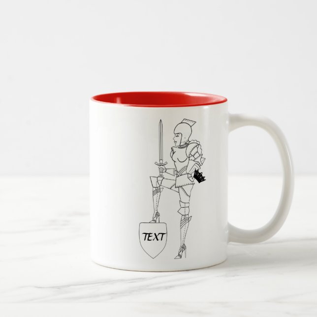 Mug à café à deux tons Diva "guerrier" personnalis (Droit)