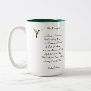 Mug à café à deux tons Emily Dickinson Hummingbird