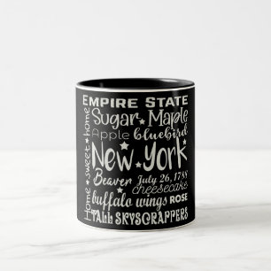 Mug à café à deux tons Etat/New York