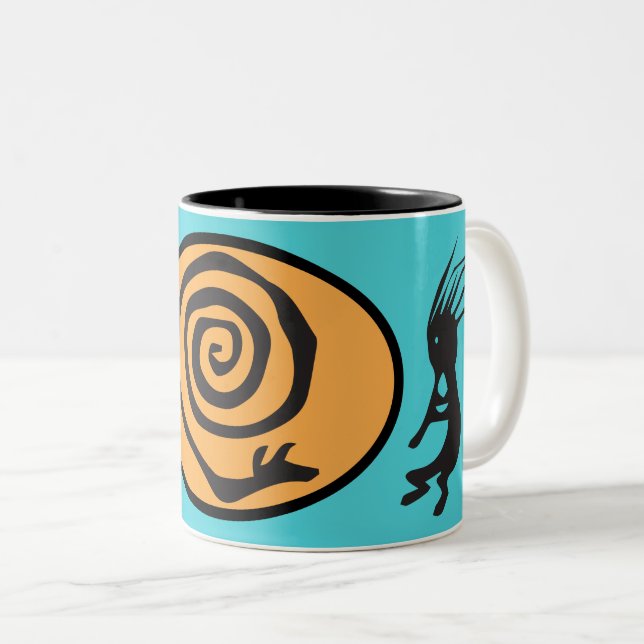 Mug à café à deux tons indien Kokopelli (Devant droit)