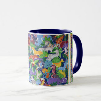 Mug à café à deux tons pour animaux de la jungle c