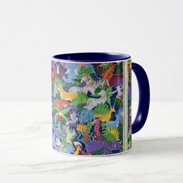 Mug à café à deux tons pour animaux de la jungle c (Devant droit)