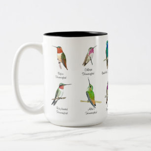 Mug à café à deux tons pour colibris d'Amériqu
