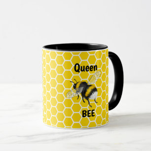 Mug à café à deux tons pour peigne à miel Queen Be