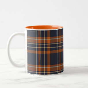 Mug à café à deux tons rustique Noël/hiver plaid