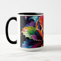 Mug à café à fleurs arc-en-ciel