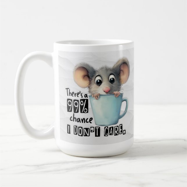 Mug à café à la souris amusante - 99% Ne vous souc (Gauche)