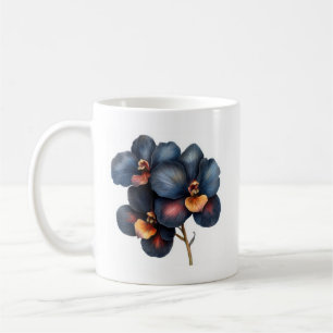 Mug à café à orchidée noire classique