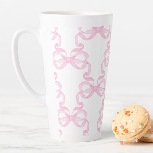 Mug à café à ruban rose (En situation)