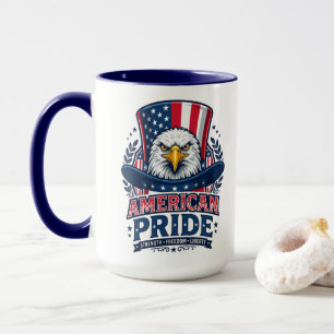 Mug à café aigle chauve fierté américaine patrioti