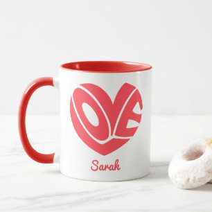 Mug à café avec cœur d'amour mignon