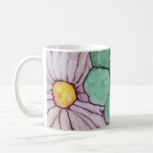 Mug à café blanc classique "Flowers Ink 2"