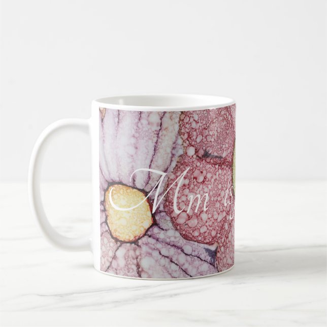 Mug à café blanc classique "Flowers Ink 4" (Gauche)