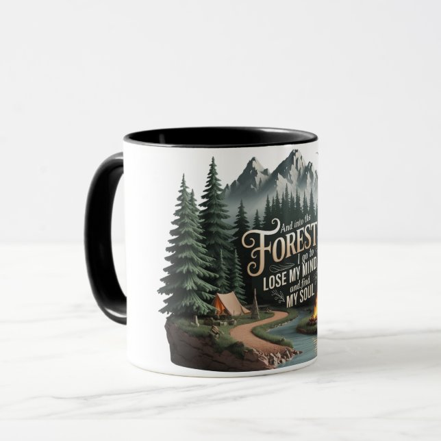 Mug à café de la forêt - Perdre mon esprit (Devant gauche)