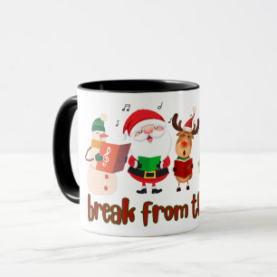 Mug à café de Noël avec des chants