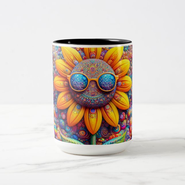 Mug à café de tournesol ayant une excellente journ (Centre)