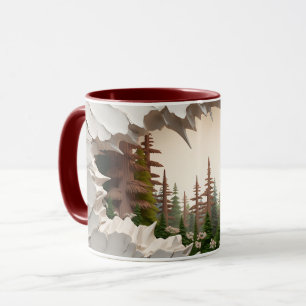 Mug ☕ à café en céramique découpée de l'arbre de monta