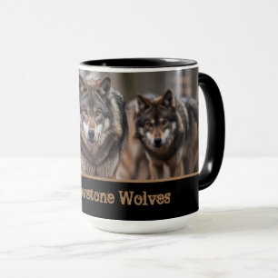 Mug à café en deux tons pour loups de Yellowstone
