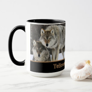 Mug à café en deux tons pour loups de Yellowstone