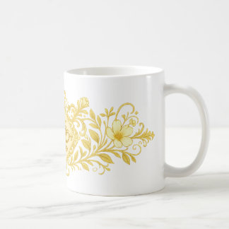 Mug à café en or de luxe : ornementation royale