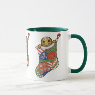 Mug à café en pain d'épices Chaussette de Noël