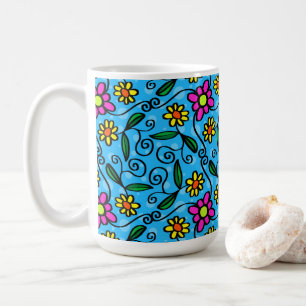Mug à Café Fleurs Abstrait