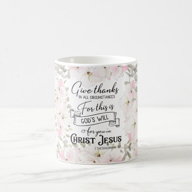 Mug à café floral chrétien/biblique (Centre)