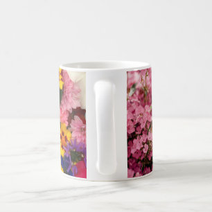 Mug à café floral élégant   Mug en céramique à fle